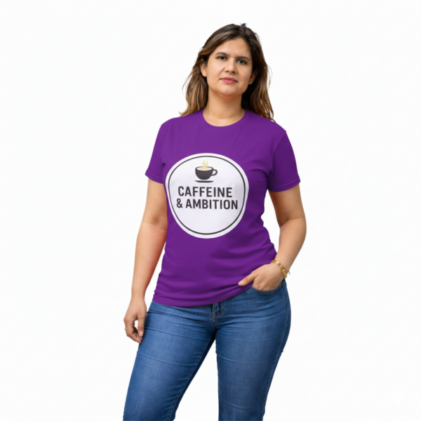 Motivational Caffeine & Ambition" Red Tee – Premium Cotton T-Shirt - Image 4