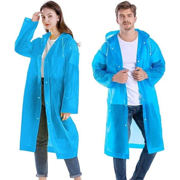 Unisex Reusable EVA Fashion Raincoat with Hood - Image 3