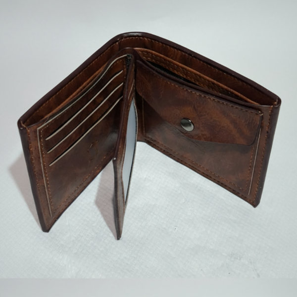 Men's Classic Bi-Fold Imitation Leather Wallet with ID Window & Coin Pocket