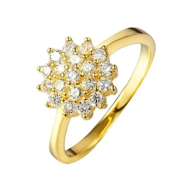 14K Yellow Gold 1.5 Carats Diamond Ring for Women - Luxury Engagement Bizuteria Anillos Gemstone 14K Gold and Diamond Wedding Ring - Image 2