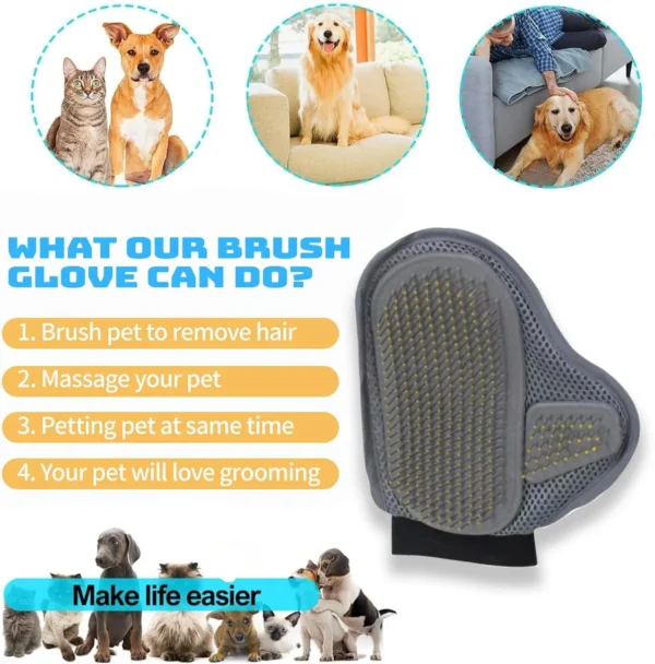 Pet Grooming Glove Hair Removal Gloves  - Cat and Dog Fur Hair Deshedding Gentle Efficient Dog Combs Pet Bathing Massage Products - Image 6