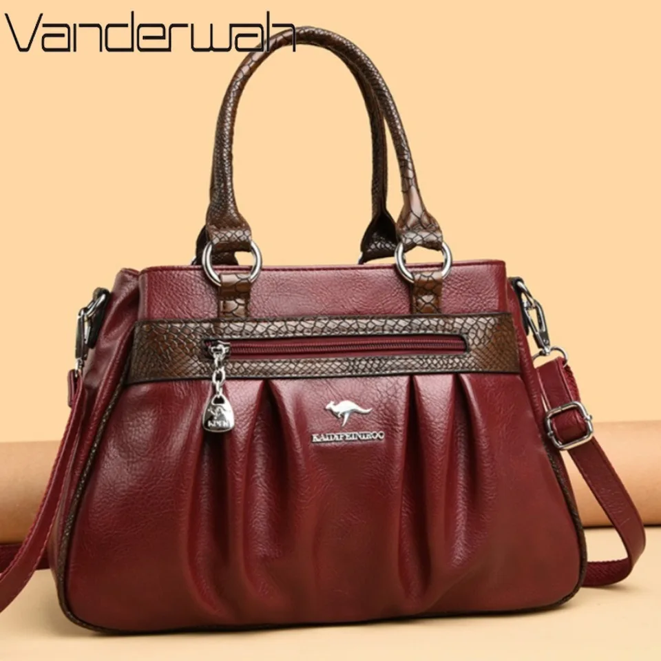 kf-S08badcdeedaf4d8bbd2cb82fff8ef027d Three Layers Luxury Casual Tote Women Bag High Quality Leather Ladies Hand Bags for Women Big Shoulder Crossbody Bags Sac A Main - Image 1