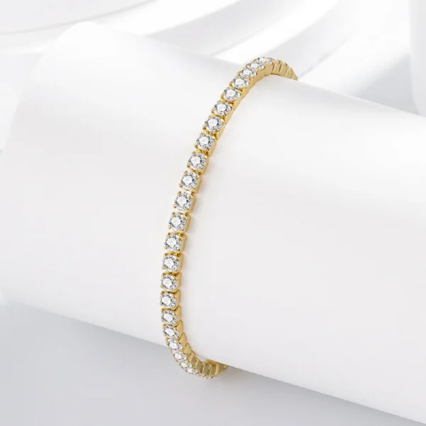 925 Sterling Silver Bracelet 4 mm - Light Luxury Zircon Star Bracelet Net Celebrity Style Fashion - Image 4
