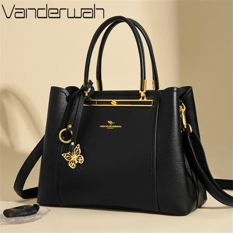 kf-S1e22456b74d343399208a816c08ead7aU Luxury Leather Handbag for Women – Large 3-Layer Shoulder Crossbody Bag - Image 1