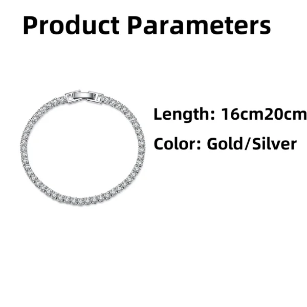 925 Sterling Silver Bracelet 4 mm - Light Luxury Zircon Star Bracelet Net Celebrity Style Fashion - Image 2
