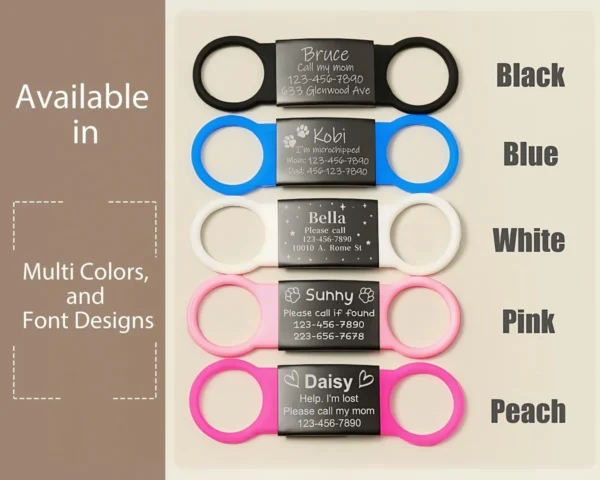 Personalize Engraved Pet Dog Tag Silicone - Stainless Steel Dog ID Tag Anti-lost Pet - Image 3
