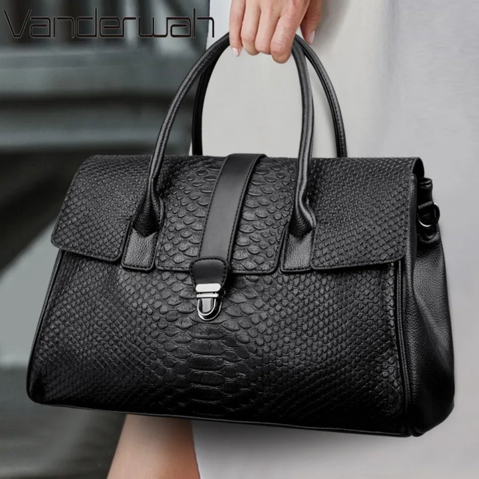 kf-S33b27924ba6343ebbc9ca7ed9c79aa601 Top Quality Large Handbag with Snake Pattern Leather Bags Lady Shoulder Shopping Bag for Women Trend Casual Tote Handbags Sac - Image 1