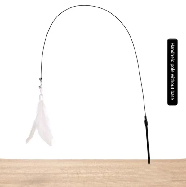 Cat Toy Cat Teaser Stick With Bell Extended Rod Suction Cup Self High And Durable Bite Teaser Tool Replaceable Feather Head - Image 4