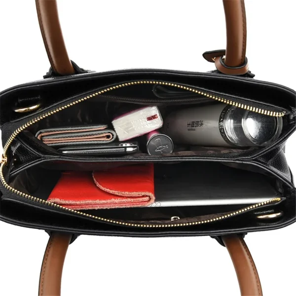 2 Layers Quality Leather Luxury Handbags for Women - Designer Crossbody Bags for Women - Image 6