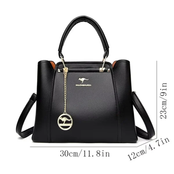 3 Layers Large Capacity Women Tote Bag - Soft Leather Luxury Handbags - Image 3