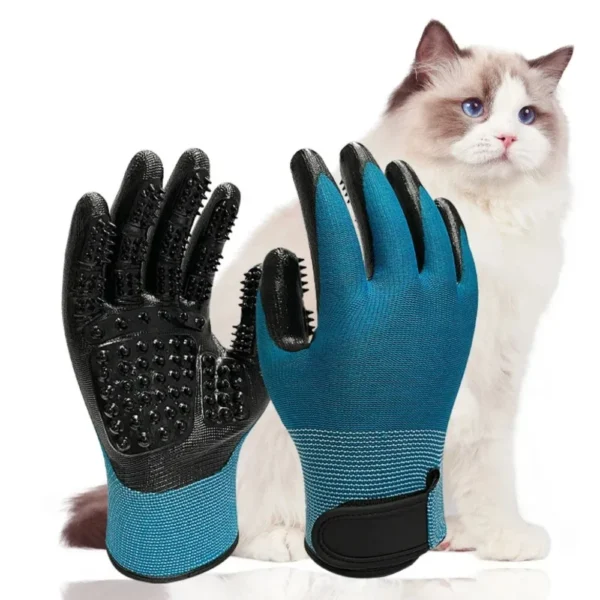 A Pair of Pet Bath Gloves Massage Clean Remove Floating Hair - Pet Grooming Hair Removal Rubber Wear Resistant Non-Slip Pet Gloves - Image 5