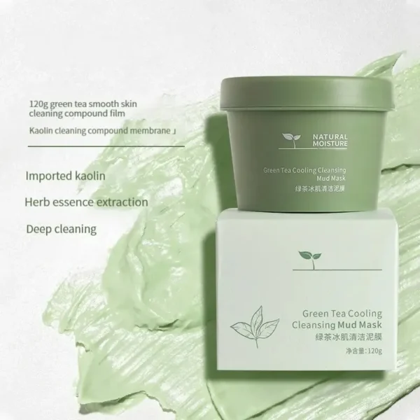 Green Tea Ice Mud Mask Cleansing Moisturizing Oil Control - Blackhead Removal Cleansing Mud Mask Applicator Mud Mask - Image 2