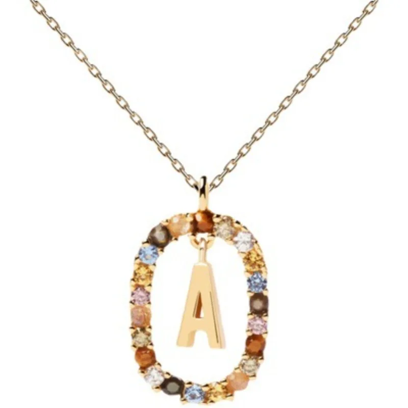 kf-S5421340c6ea84cce88a1416fd5d6c367p New Trendy and Versatile Letter-shaped Gemstone Crystal Collar Necklace, Ideal for Lovers and As A Holiday Gift. - Image 1