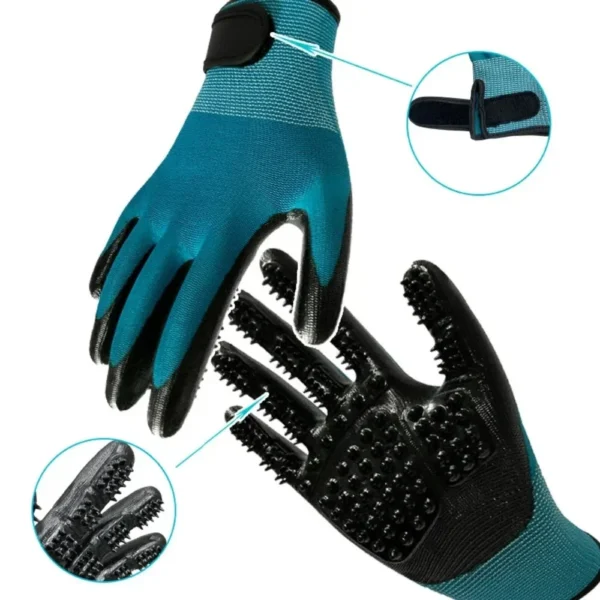A Pair of Pet Bath Gloves Massage Clean Remove Floating Hair - Pet Grooming Hair Removal Rubber Wear Resistant Non-Slip Pet Gloves - Image 2