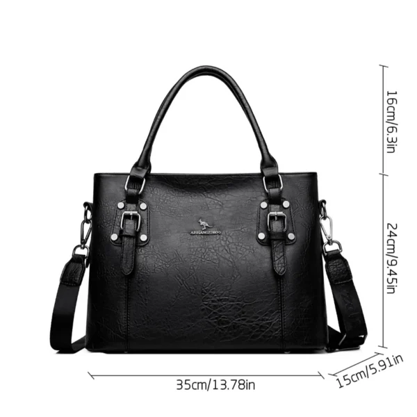 Genuine Brand Soft Pu Leather HandBags Designer Top-Handle Bags Shoulder - Crossbody Bags for Women Large Capacity Casual Tote Sac - Image 3