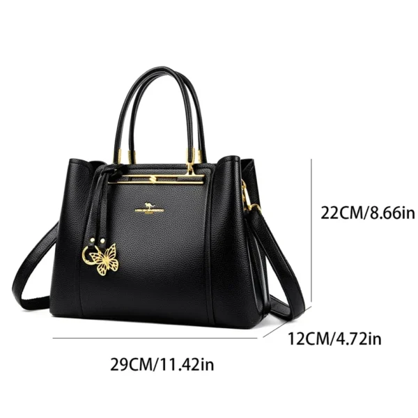 Luxury Leather Handbag for Women – Large 3-Layer Shoulder Crossbody Bag - Image 4