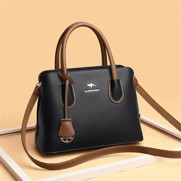 2 Layers Quality Leather Luxury Handbags for Women - Designer Crossbody Bags for Women - Image 4