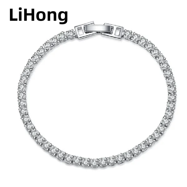 925 Sterling Silver Bracelet 4 mm - Light Luxury Zircon Star Bracelet Net Celebrity Style Fashion - Image 6