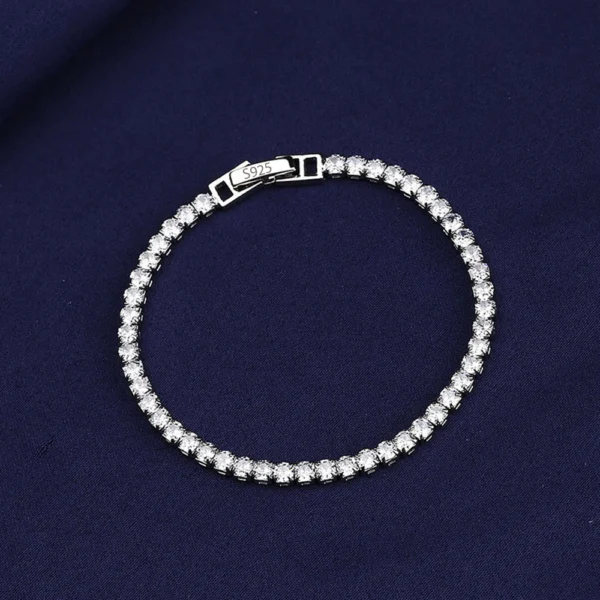 925 Sterling Silver Bracelet Love Elegant Zircon Tennis Crystal Chain for Women Fashion Noble Engagement Wedding Glam - Image 7