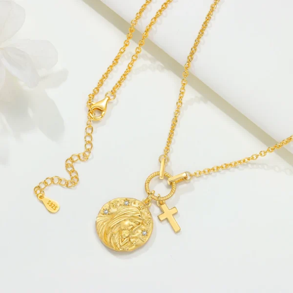 925 Sterling Silver The cross of the Virgin Mary Religious Symbol Necklace Pendant Women Birthday Gifts Jewelry - Image 3