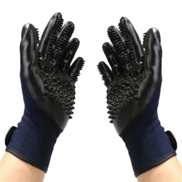 A Pair of Pet Bath Gloves Massage Clean Remove Floating Hair - Pet Grooming Hair Removal Rubber Wear Resistant Non-Slip Pet Gloves - Image 3