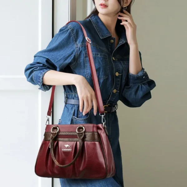 Three Layers Luxury Casual Tote Women Bag High Quality Leather Ladies Hand Bags for Women Big Shoulder Crossbody Bags Sac A Main - Image 3