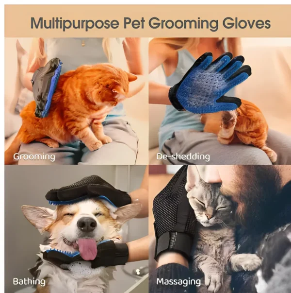 Pet Hair Glove Comb Pet Dog and Cat Grooming Cleaning Glove - Hair remover Massage Brush - Image 4