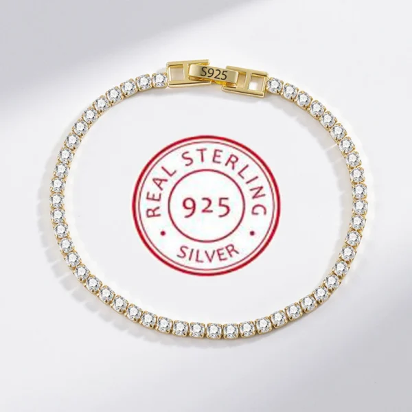 925 Sterling Silver Bracelet Love Elegant Zircon Tennis Crystal Chain for Women Fashion Noble Engagement Wedding Glam - Image 2