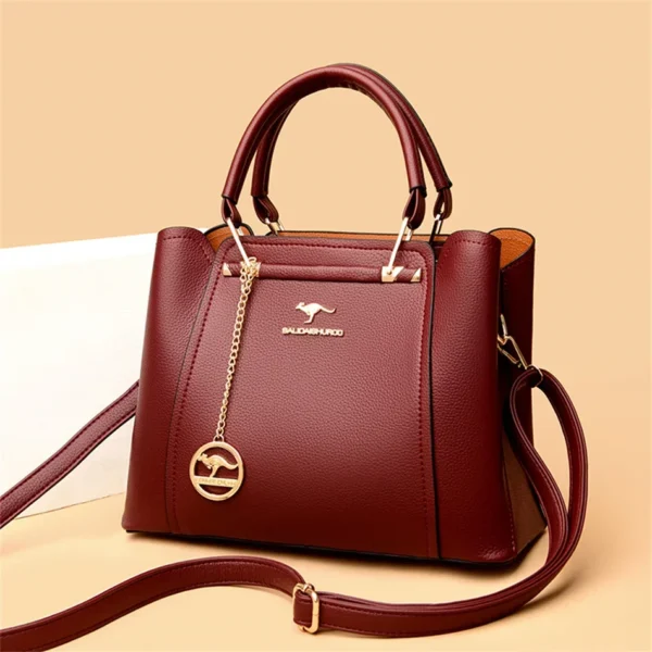 3 Layers Large Capacity Women Tote Bag - Soft Leather Luxury Handbags - Image 7