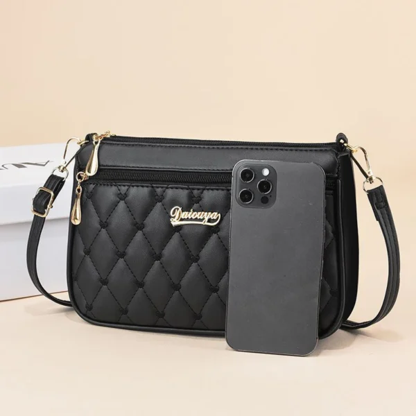 PU Leather Crossbody Bags Zipper New Fashion Shoulder Bag for Women Large Capacity Embroidery Thread Small Purse and Handbags - Image 5