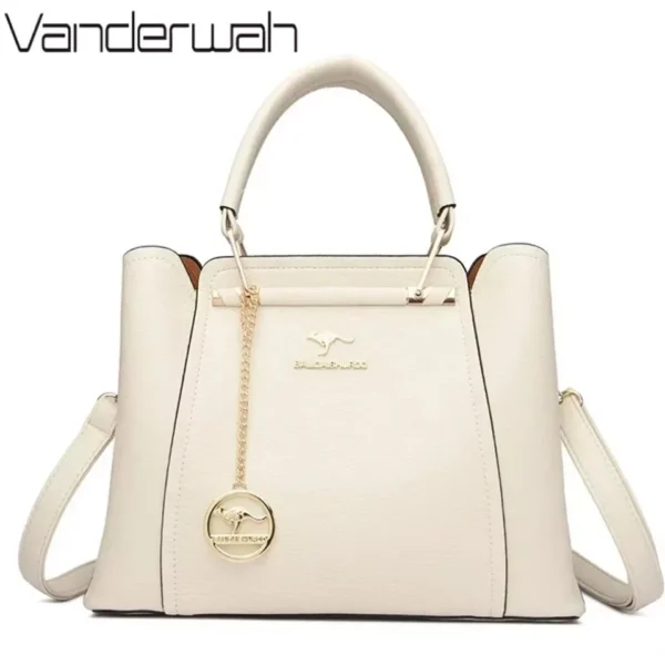 3 Layers Large Capacity Women Tote Bag - Soft Leather Luxury Handbags - Image 4
