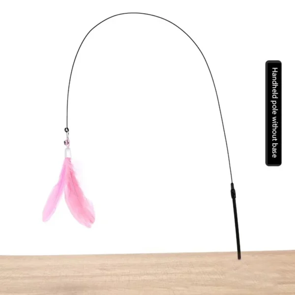 Cat Toy Cat Teaser Stick With Bell Extended Rod Suction Cup Self High And Durable Bite Teaser Tool Replaceable Feather Head - Image 6