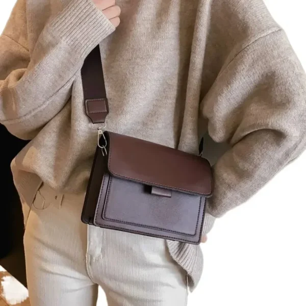 Classic Designer PU Leather Crossbody Bag for Women Travel Handle Handbag Fashion Shoulder Messenger Bag Ladies Small Flap Bag - Image 4