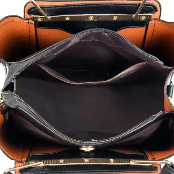 3 Layers Large Capacity Women Tote Bag - Soft Leather Luxury Handbags - Image 5