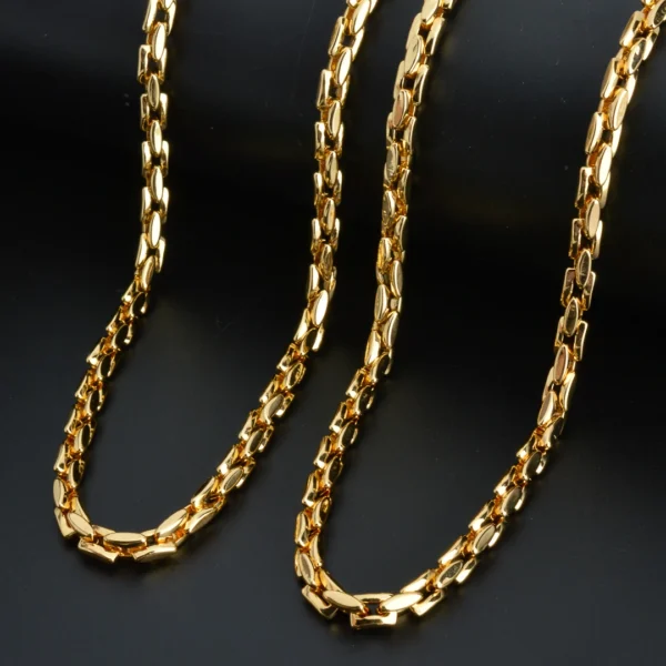 Dubai 18k Gold-Plated Hiphop Link Chain Necklace For Women Man Statement Gold Color Choker Classic Trendy Wedding Party Gifts - Image 2