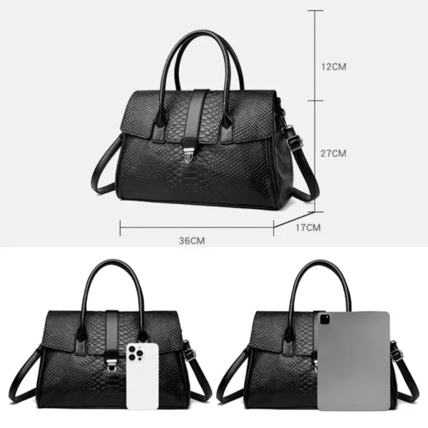 Top Quality Large Handbag with Snake Pattern Leather Bags Lady Shoulder Shopping Bag for Women Trend Casual Tote Handbags Sac - Image 3