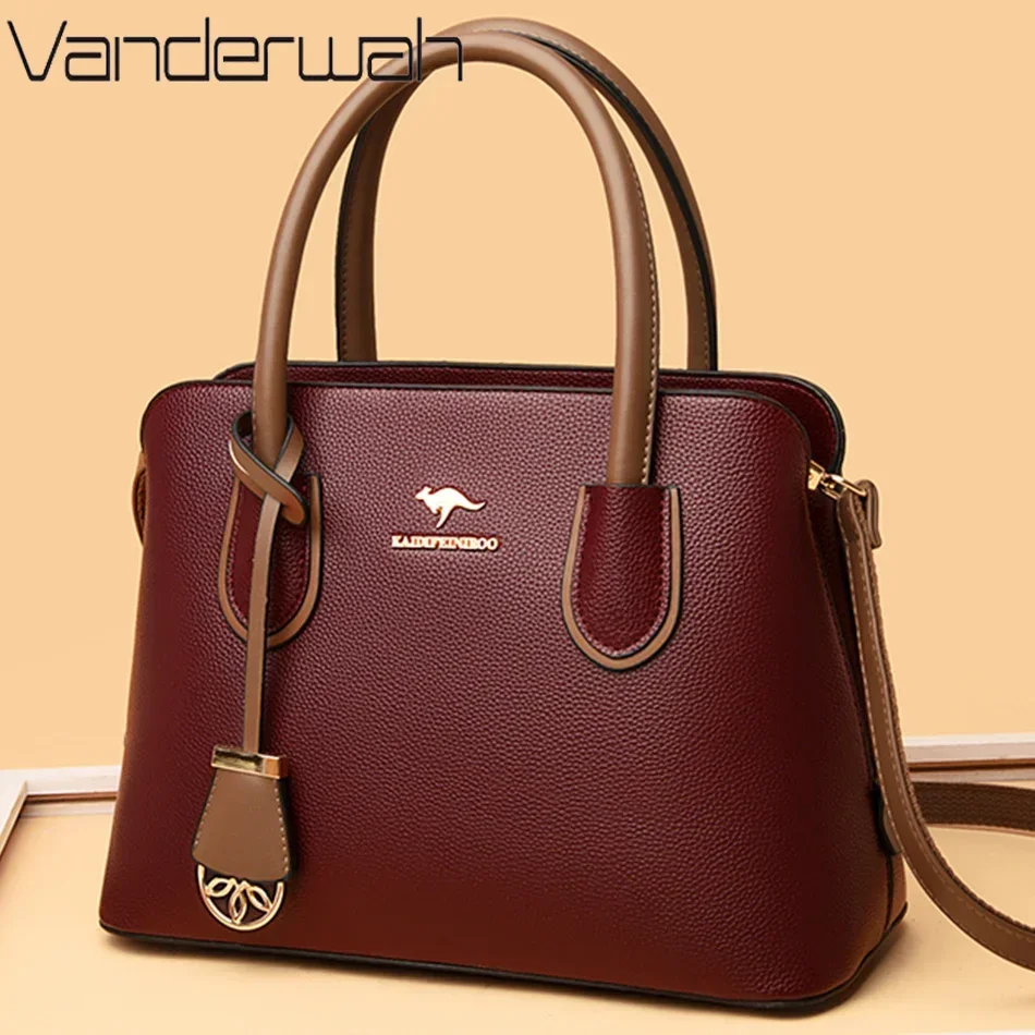 kf-Sd14e6a1625d94bc99fdfc3a8a014e7dcW 2 Layers Quality Leather Luxury Handbags for Women - Designer Crossbody Bags for Women - Image 1