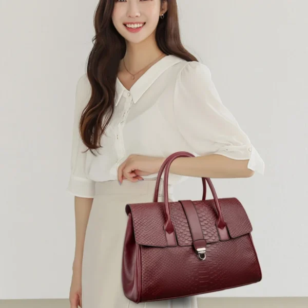 Top Quality Large Handbag with Snake Pattern Leather Bags Lady Shoulder Shopping Bag for Women Trend Casual Tote Handbags Sac - Image 2