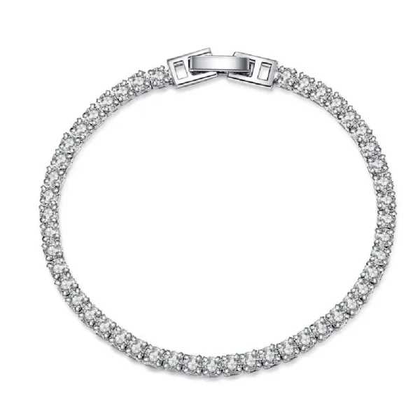 925 Sterling Silver Bracelet 4 mm - Light Luxury Zircon Star Bracelet Net Celebrity Style Fashion - Image 5