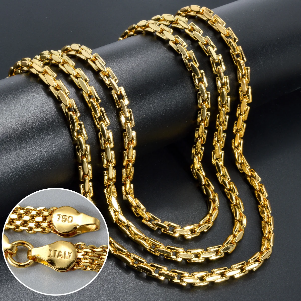 kf-Sdc201bc8b09e4de980026d05af587c4fD Dubai 18k Gold-Plated Hiphop Link Chain Necklace For Women Man Statement Gold Color Choker Classic Trendy Wedding Party Gifts - Image 1
