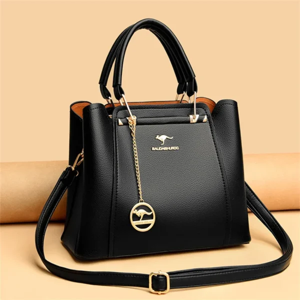 3 Layers Large Capacity Women Tote Bag - Soft Leather Luxury Handbags - Image 6
