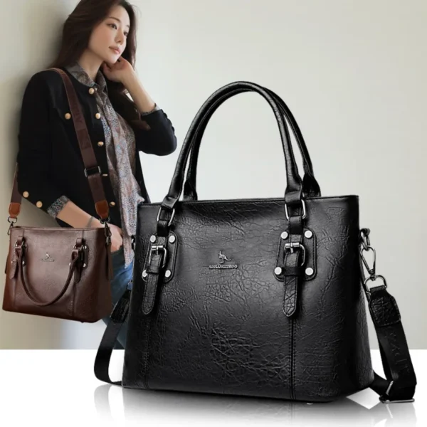 Genuine Brand Soft Pu Leather HandBags Designer Top-Handle Bags Shoulder - Crossbody Bags for Women Large Capacity Casual Tote Sac - Image 5
