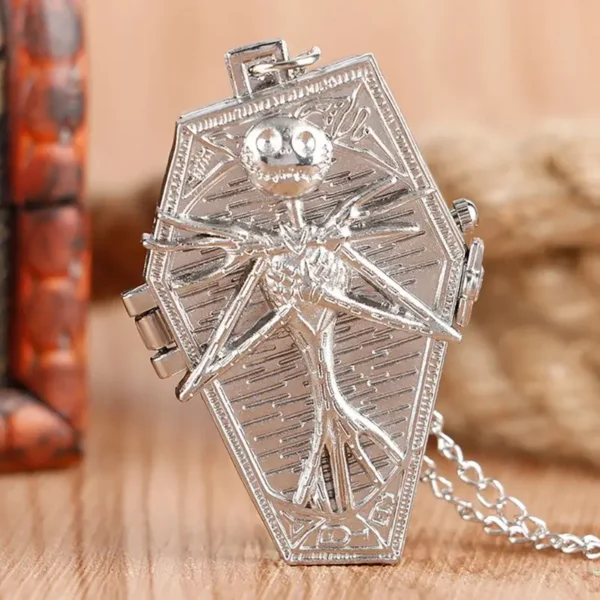Retro Skull Punk Chain Necklace Quartz Pocket Watch Jack Pendant  Jewelry Fob Necklace Watches for Men Women Kids - Image 3