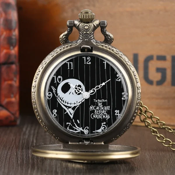 Retro Skull Punk Chain Necklace Quartz Pocket Watch Jack Pendant  Jewelry Fob Necklace Watches for Men Women Kids - Image 4