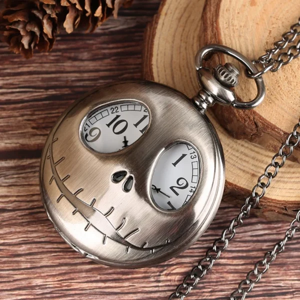Retro Skull Punk Chain Necklace Quartz Pocket Watch Jack Pendant  Jewelry Fob Necklace Watches for Men Women Kids - Image 6