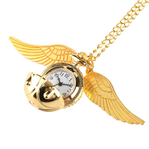 Bronze Quartz Pocket Watch Feather Wing Pendant Luxury Watches Vintage Fob Clock Chain Necklace Gift for Men Women Dropshipping - Image 6