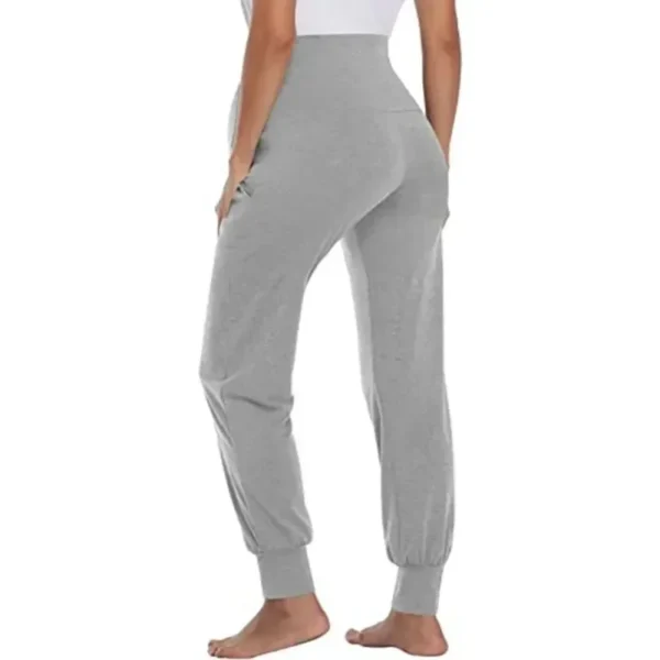Spring Maternity Women's Casual Pants Solid High Waist Strechy Lounge Trousers For Pregnant Women Joggers With Pockets - Image 5
