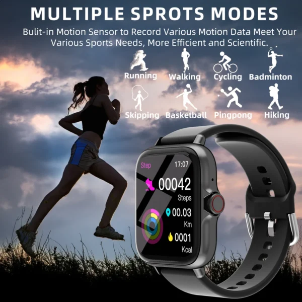 Waterproof Smart Watch with Message Answer Call Sleep Monitoring Sports Pedometer Information Alerts For iPhone Android - Image 3