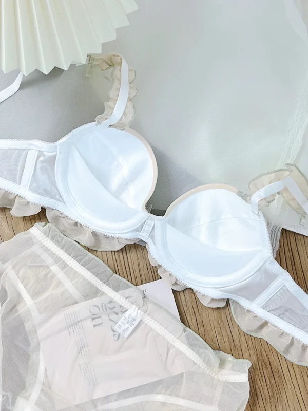 Butterfly Lingerie Set Wireless Bralette Sweet Pure Style Push Up Gathering Support for Small Chest No Underwire - Image 4