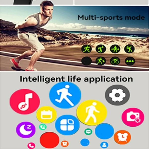 Men's Smart Watch Women's Gift 2.01inch, HD Full Touch Screen Sports Fitness Watch Electronics Bluetooth Talk Smartwatch - Image 6
